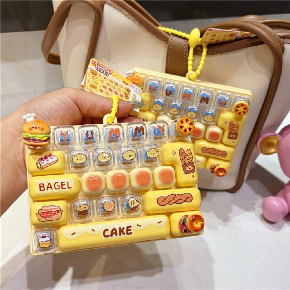 Clear Key Sounds Keyboard Keychain 26-key Press Button Toy Stress Relief Decompression Toy Gifts