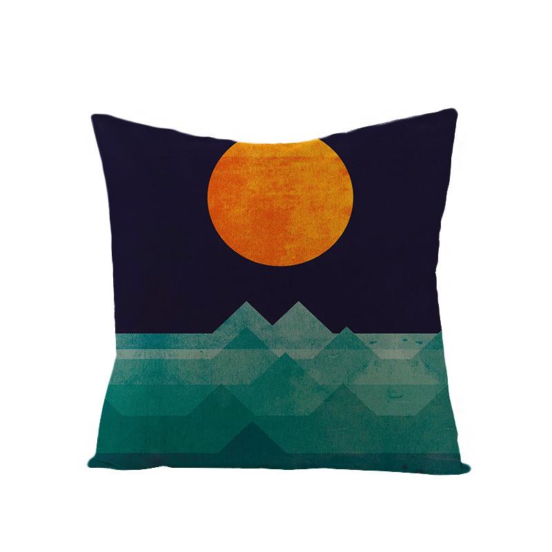 Home Landscape Polyester Pillowcase Home Digital Printing Sofa Cushion Waist Pillowcase