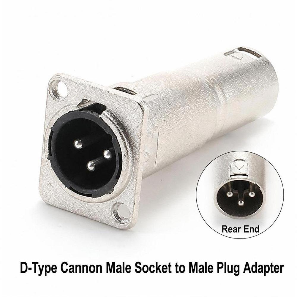 1Pcs D-Type 3Pin XLR Connector Metal Pass Through XLR Jack for Speaker System Installation