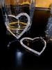 Hollow Heart Earrings Inset with Synthetic Zircon Clothing Accessories for Ladies Valentine's Day Decoration Gift Suitable