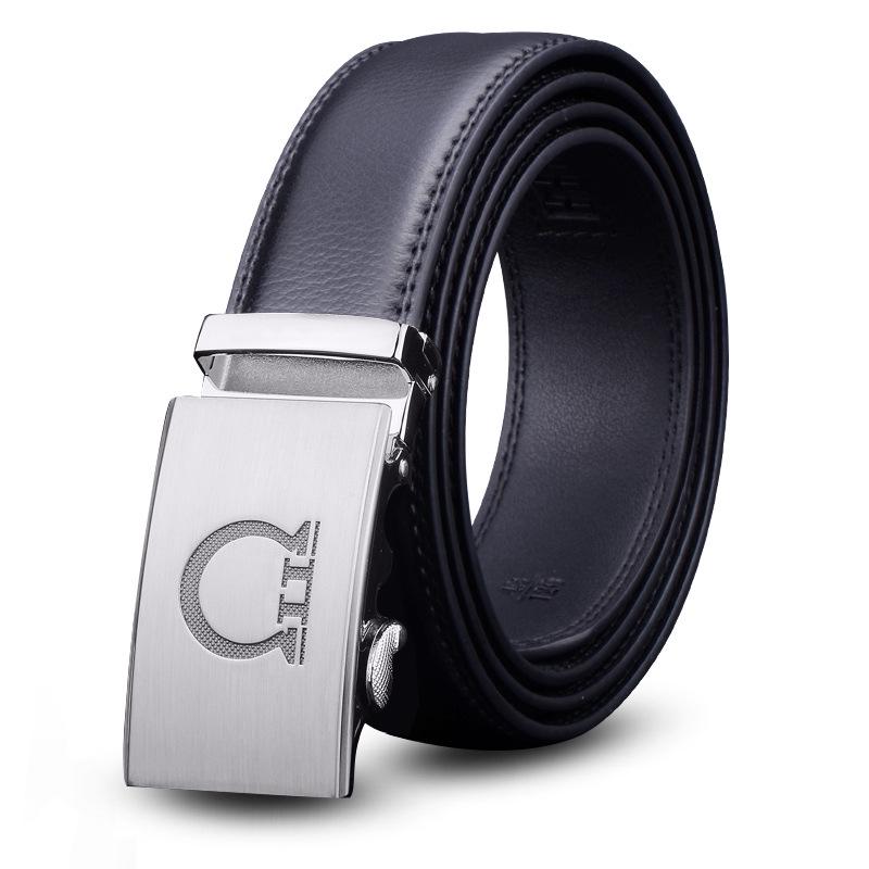 Men's High-End Genuine Leather Automatic Buckle Belt