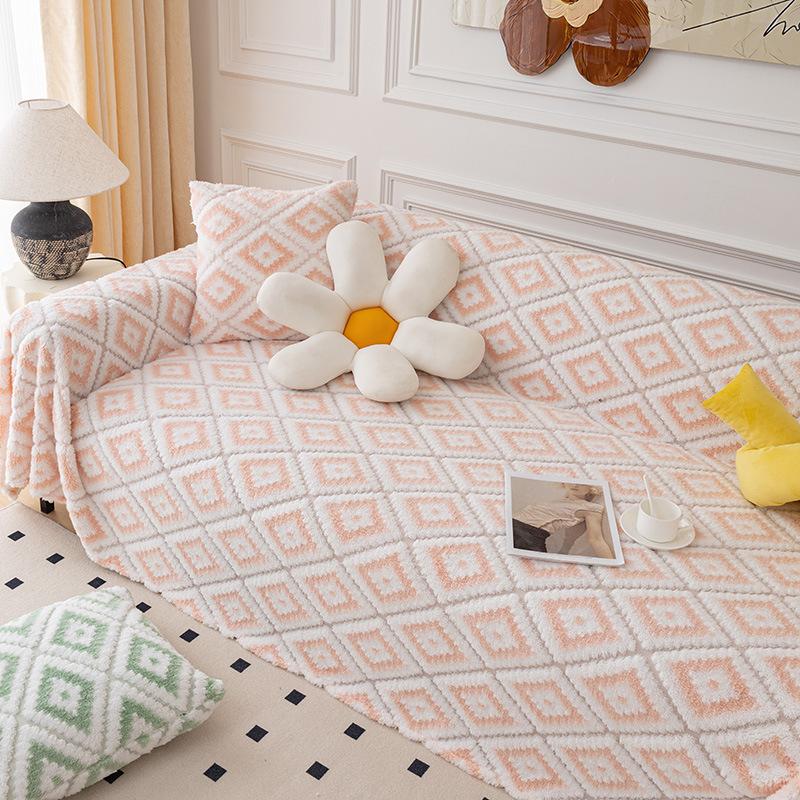 

Winter Warm Plush Sofa Cover Cloth Retro Living Room Full Cover Sofa Cover Ins Style Cushion Sofa Cover 180*130cm
