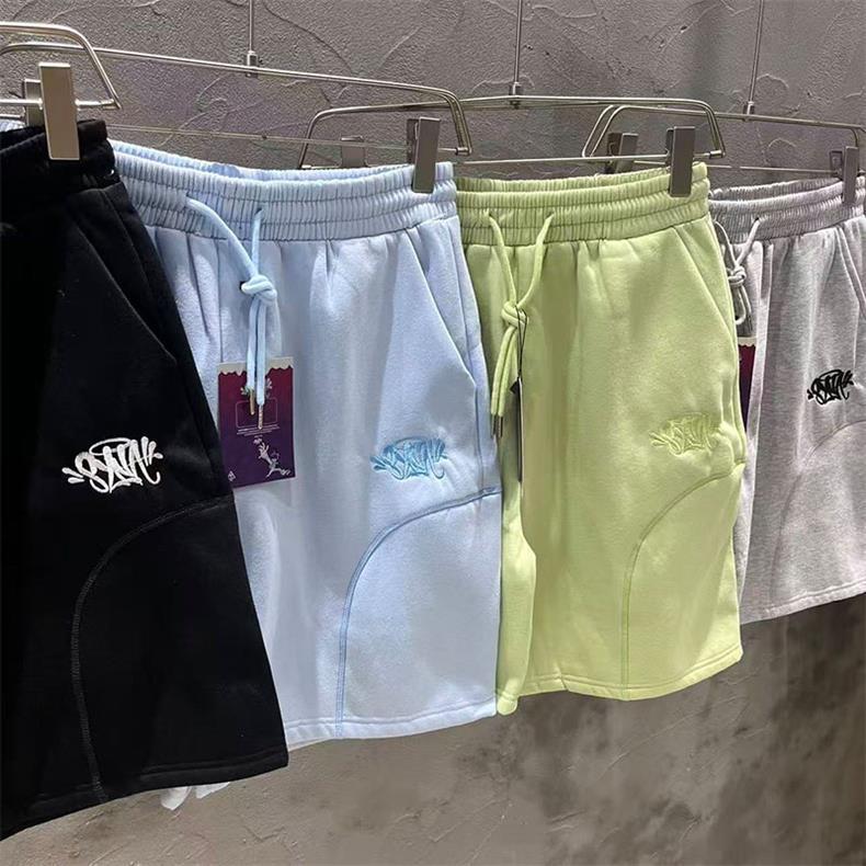 Syna Hip Hop Haftowany Zestaw Bluza i Szorty - Unisex Aksamitny Streetwear