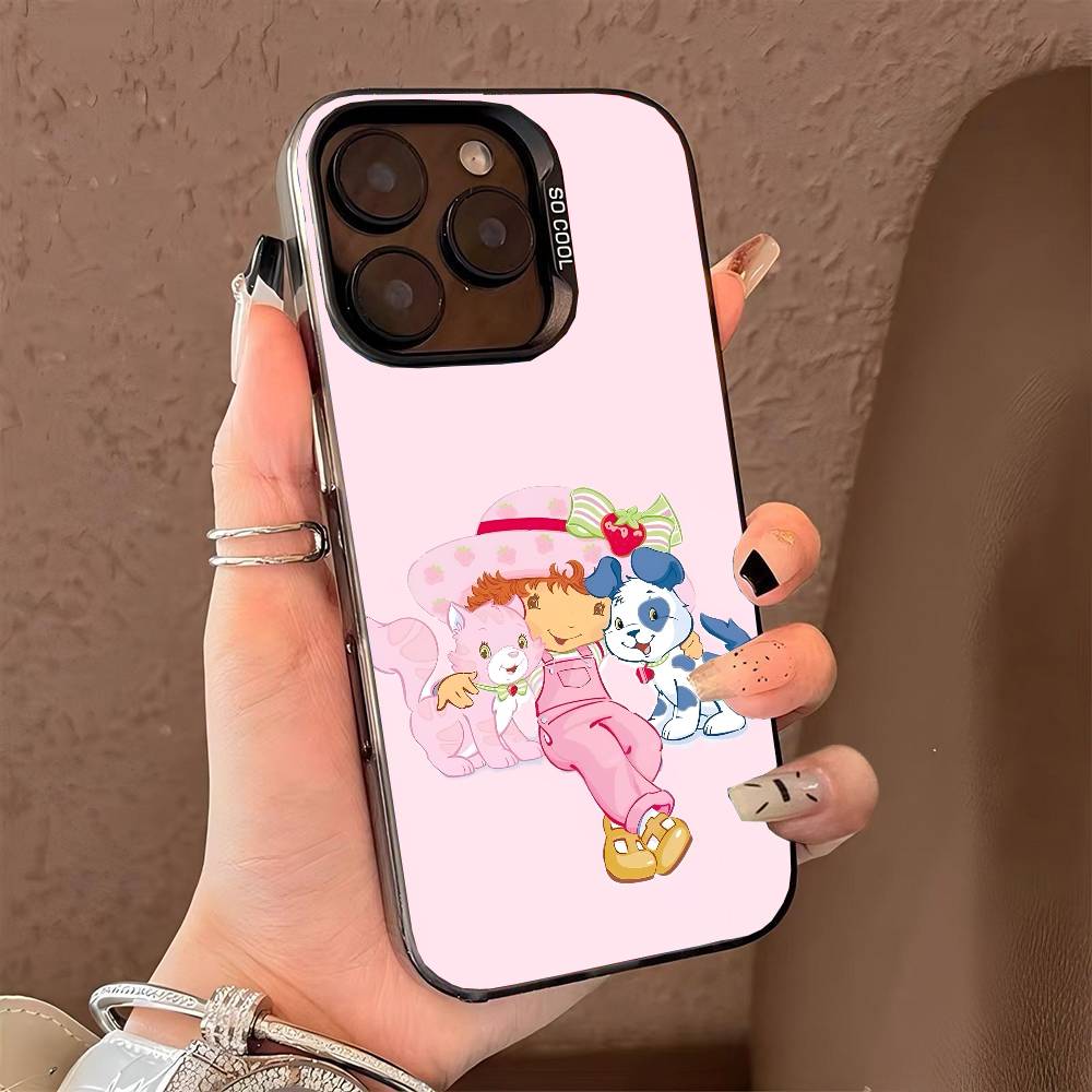 Strawberry Sh-SHortcakeS phone case for iPhone 17 17Air 16 15 14 13 12 11 Pro Max Plus Colorful Silver