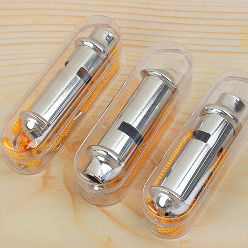 Metal Referee Whistle With Lanyard Neck Rope Cord Emergency Security Outdoortrainning Whistle 1Pc