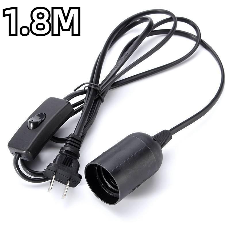 Lamp Base Holder Power Cord Cable 1.8m E27 EU Hanging Pendant LED Light Fixture Lamp Bulbs Socket Cord Adapters With Switch 220V