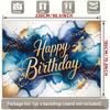 2D Blue Gold Ink Wash Happy Birthday Backdrop Banner Photography Background for Men Party