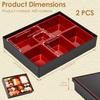 2 Pcs Japanese Meal Food Box Multi-functional Bento Boxes Rice Sushi Storage Container Multiple Compartments Food Carrier Trays
