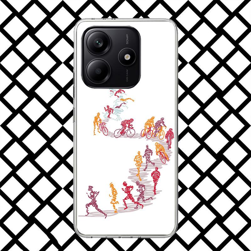 Triathlon Swim Bike Run Phone Case for Xiaomi Redmi Note 15 14 14S 13 12 12S 11 Pro Plus 11E 11T 11S 10S 5G Soft Cover Fundas Re