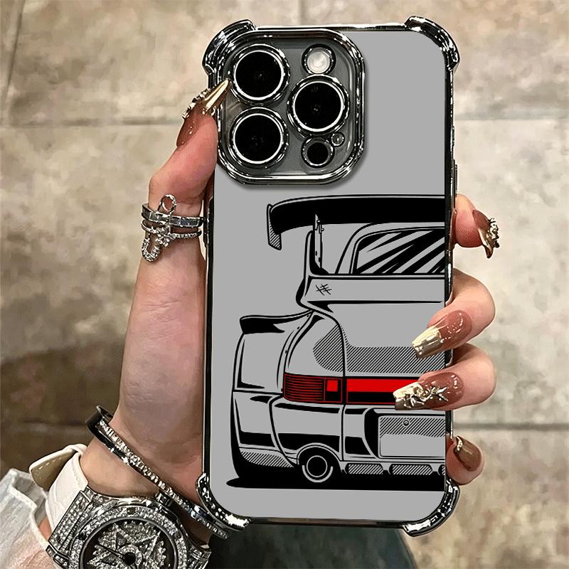 Super Sports Car Simple Desgin Soft Phone Case For iPhone 15 16 17 Air 14 Pro Max 16E Plus 13 12 Mini Plating Anti-Fall Fundas