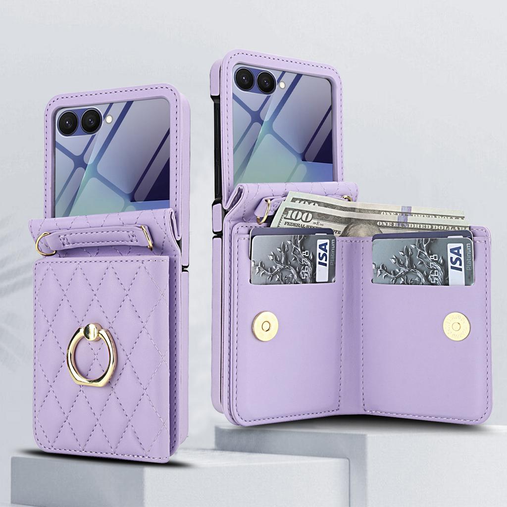 Multifunctional Shockproof Wallet Leather Mobile Phone Bracket Lanyard for Samsung Galaxy Z Fold 3 4 5 6 7 With Protective Film