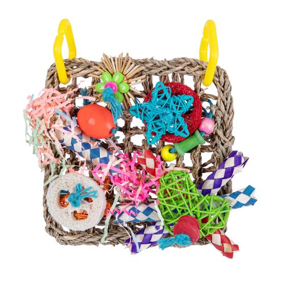 

Интерактивная жевательная игрушка для попугая, трубки из натуральной травы, снятие тревоги, устойчивая к укусам, интерактивный питомец