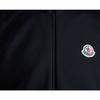 Moncler Ss22 Solid Color Stand Collar Zipper Stud Detail Long Sleeve Jacket Sweatshirt Men jackets Black H20918G00003899A1999