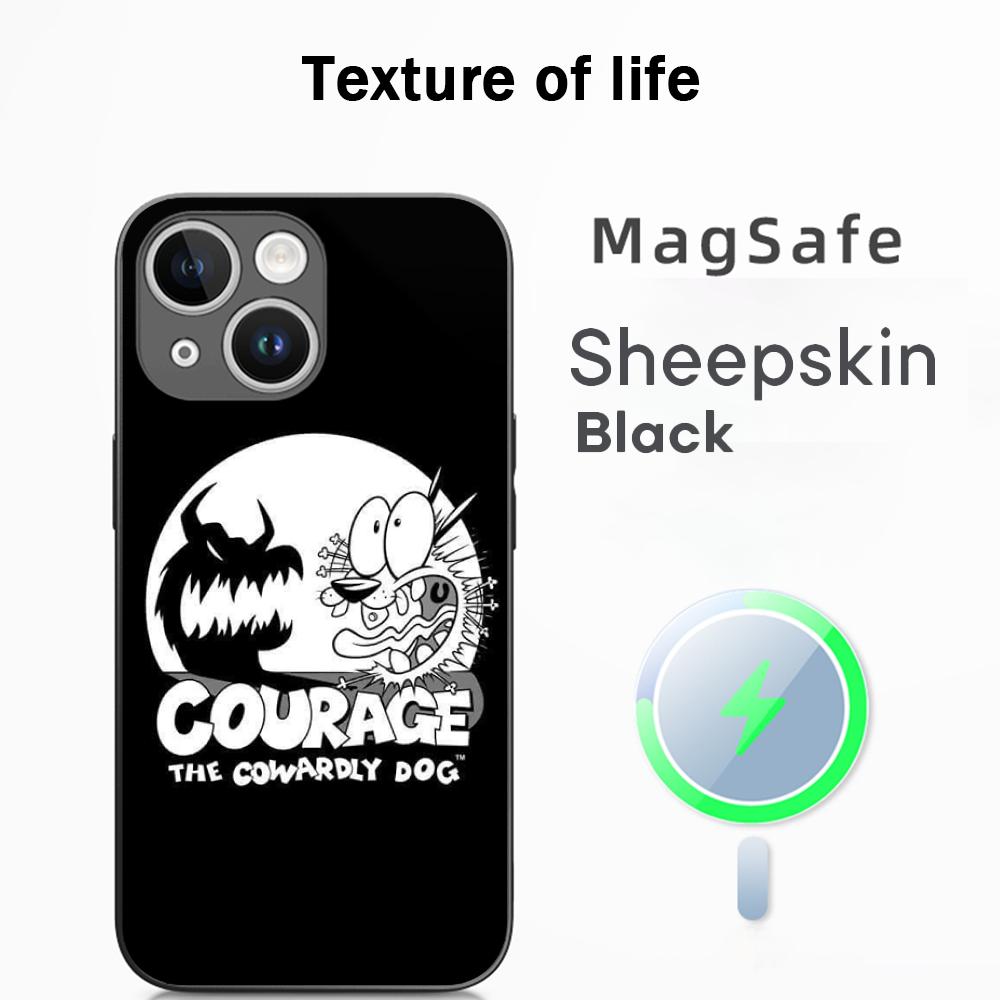 

Cowardly dog cute classic cartoon poster Phone Case For iPhone 17 16 15 14 13 12 Plus Pro Max High-end Luxury Magsafe Sheepskin iPhone Air