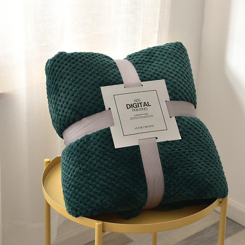 Winter Thickened Solid Color Coral Fleece Flannel Blankets For Beds Solid Soft Warm Bedspread Throw Blanket For Sofa Blanket