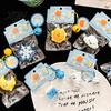 Squeeze Toy with Bell Ball Chain Cartoon Weather Stress Relief Slow Healing Rising Star Moon Snowflake Cloud Sensory Fidget Decompression Gadget