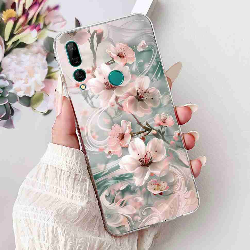 For Huawei Y9 Prime 2019 6.59" Case Soft Silicone Fashion Flowers TPU Cover For Huawei y9 Prime 2019 STK-L21 Bumper Shell Coque