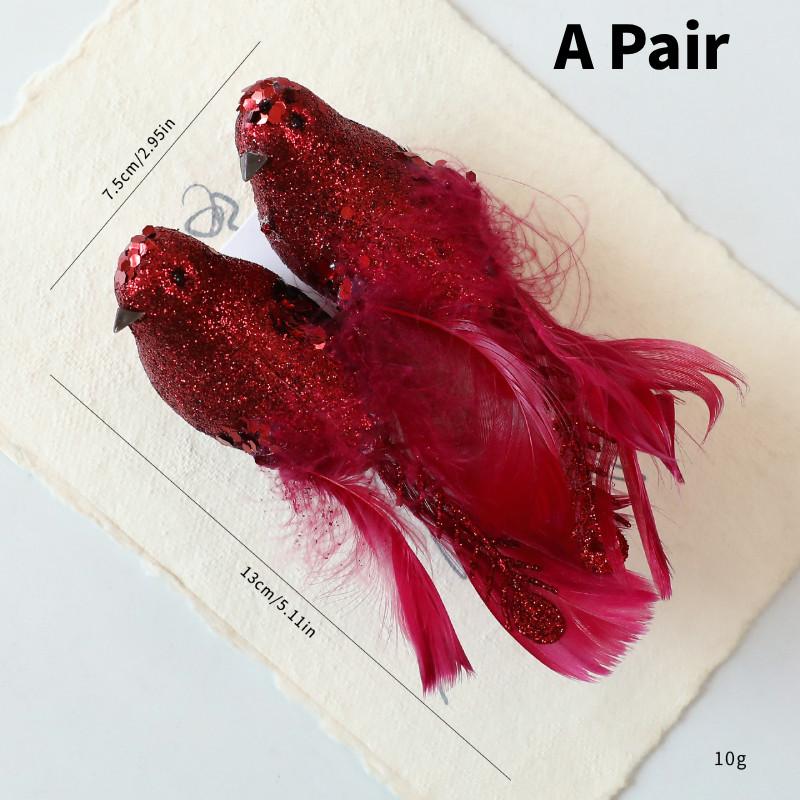 

Festive Foam Bird Figurines For Christmas Tree Decorations And Seasonal Celebration Decor червоний