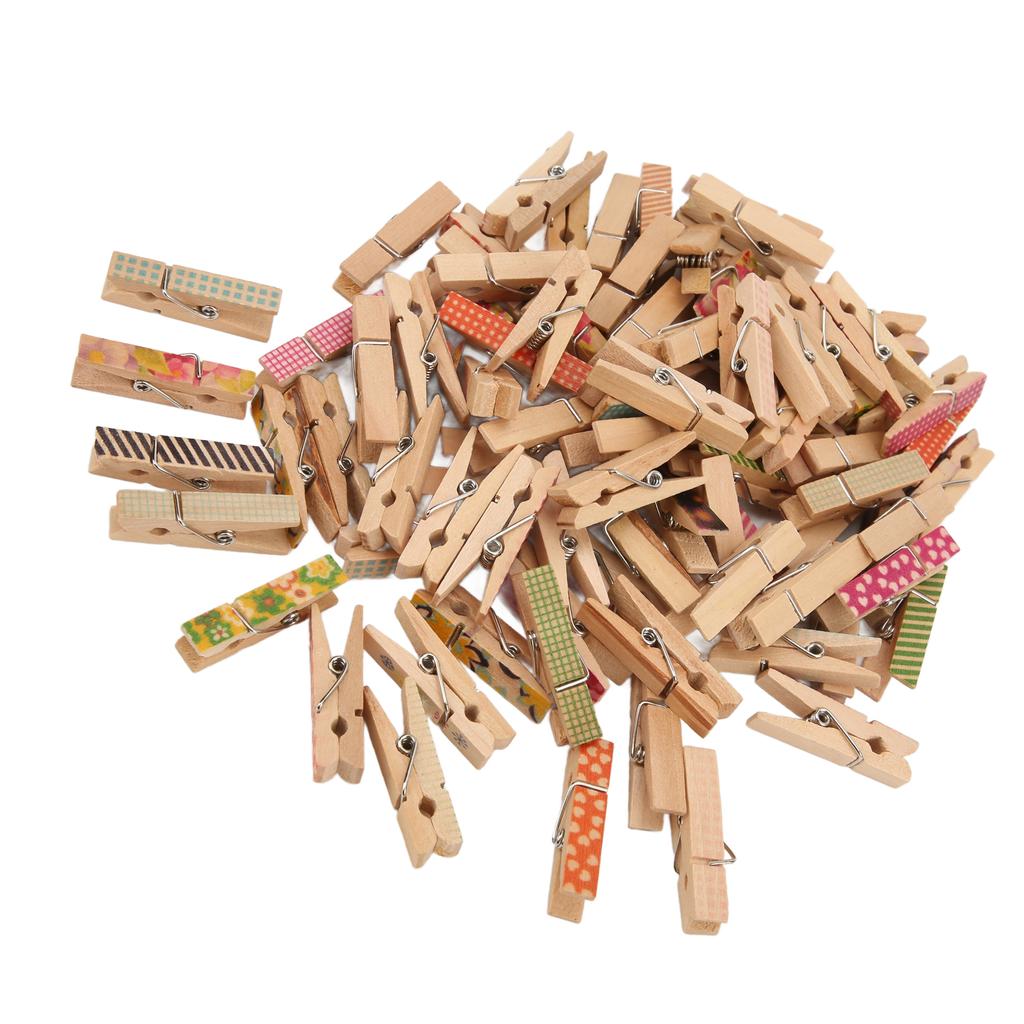 100Pcs Painted Wood Clothespin Fashion Unique Design Durable Detachable Painted Wooden Clip