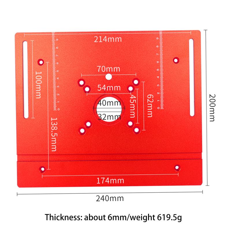 C8 Fräsliftplatten-Set - Aluminium Frästisch-Einlegeplatte, Schiebeklotz, Führungsanschlag für Holzbearbeitung