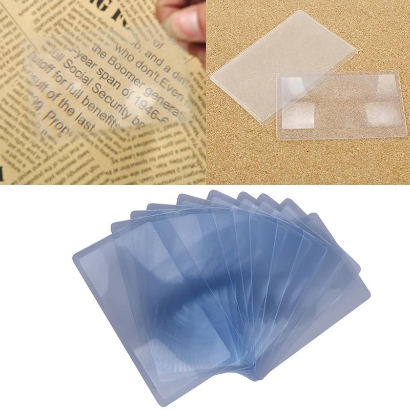 

10шт Портативный ультратонкий размер кредитной карты 3x карман прозрачный пластиковый лупа чтение увеличение