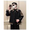 European & American Men's Patchwork Color Block Jacket - Rebellious Lapel Casual Winter Fashion 2025