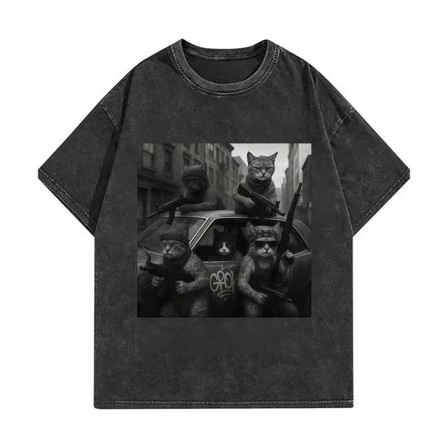 Gewaschenes Sommer Hilfs Baumwoll T-Shirt T-Shirt Vintage Mode Grafik T-Shirt Hohe Qualität Spaß Für Männer Und Frauen Terrier