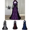 Medieval Renaissance Dress For Women In Milk Silk With 3d Pattern For Stage Performance