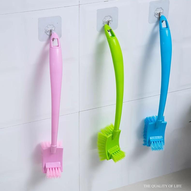 Wall-Mounted Long-Handled Brush for Bathroom & Toilet Cleaning