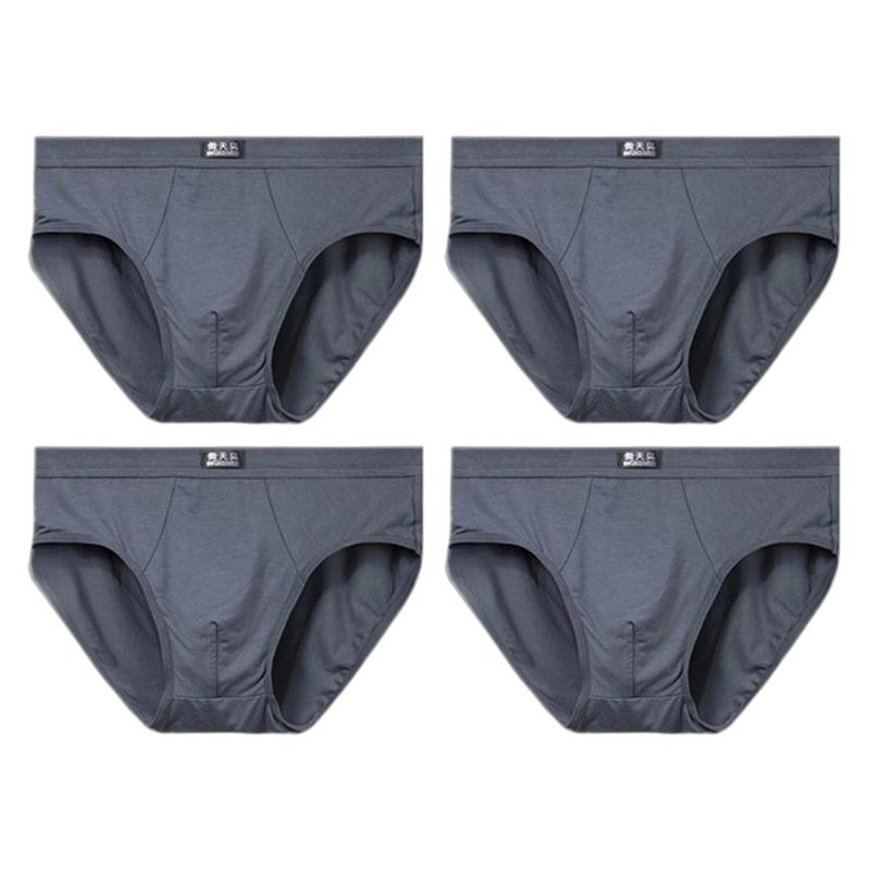 4 PCS Men's Briefs Mid‑Waist Soft Breathable Underwear Comfortable Male Underpants L XL XXL 3XL 4XL 5XL
