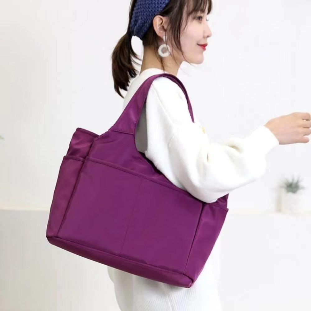 Large Capacity Nylon Shoulder Bag Oxford Cloth Handbag Portable Underarm Tote Bag  Travel