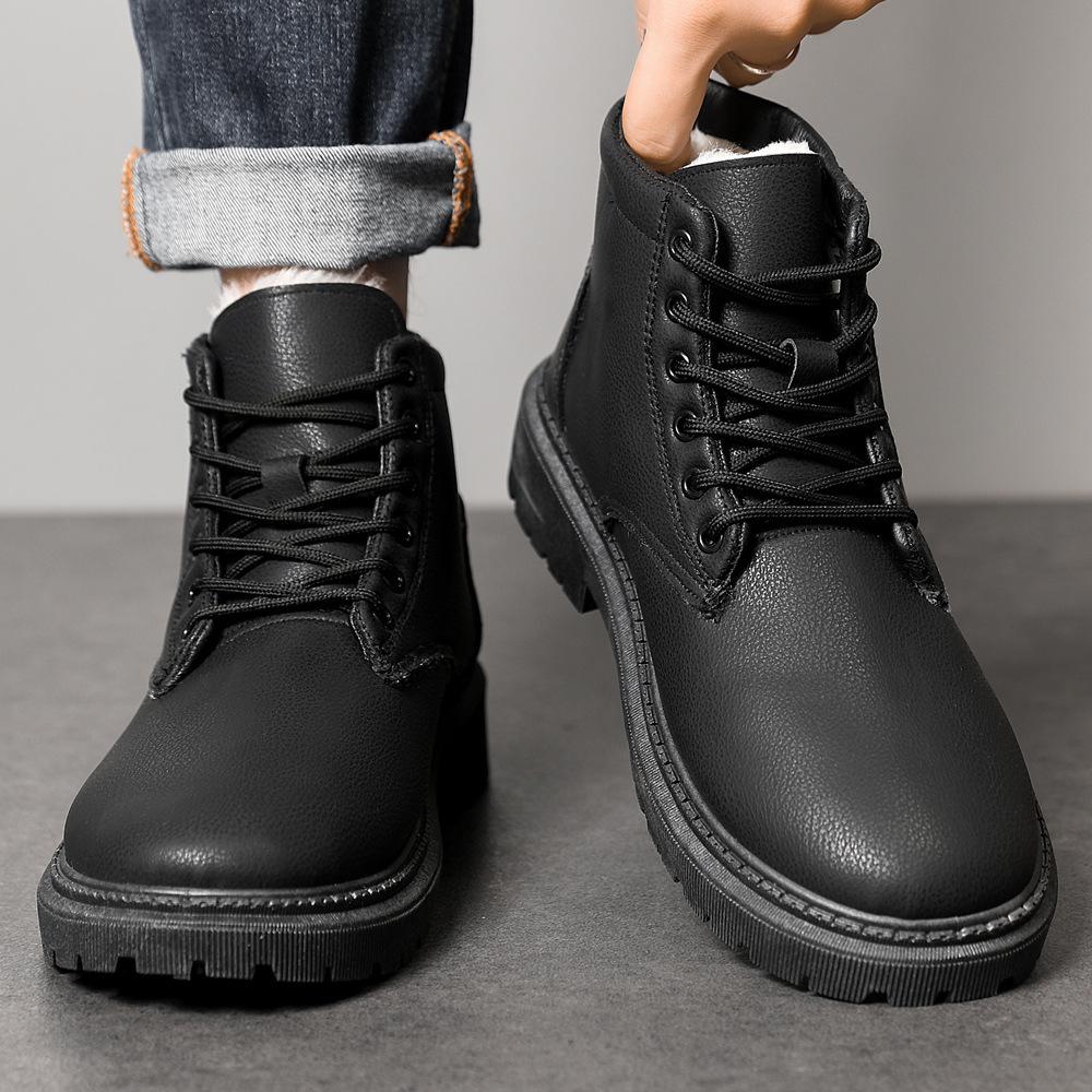 Britische Retro Martin Stiefel Herren Herbst und Winter Plateau Herrenschuhe High-Top Lederschuhe rutschfeste lässige Lederstiefel