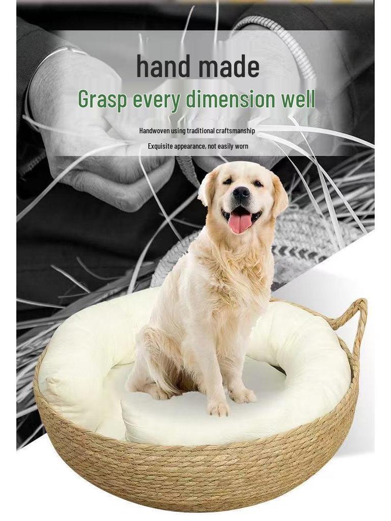 Rattan Woven Cat Nest: Handmade Cool Summer Bed, Universal for All Seasons