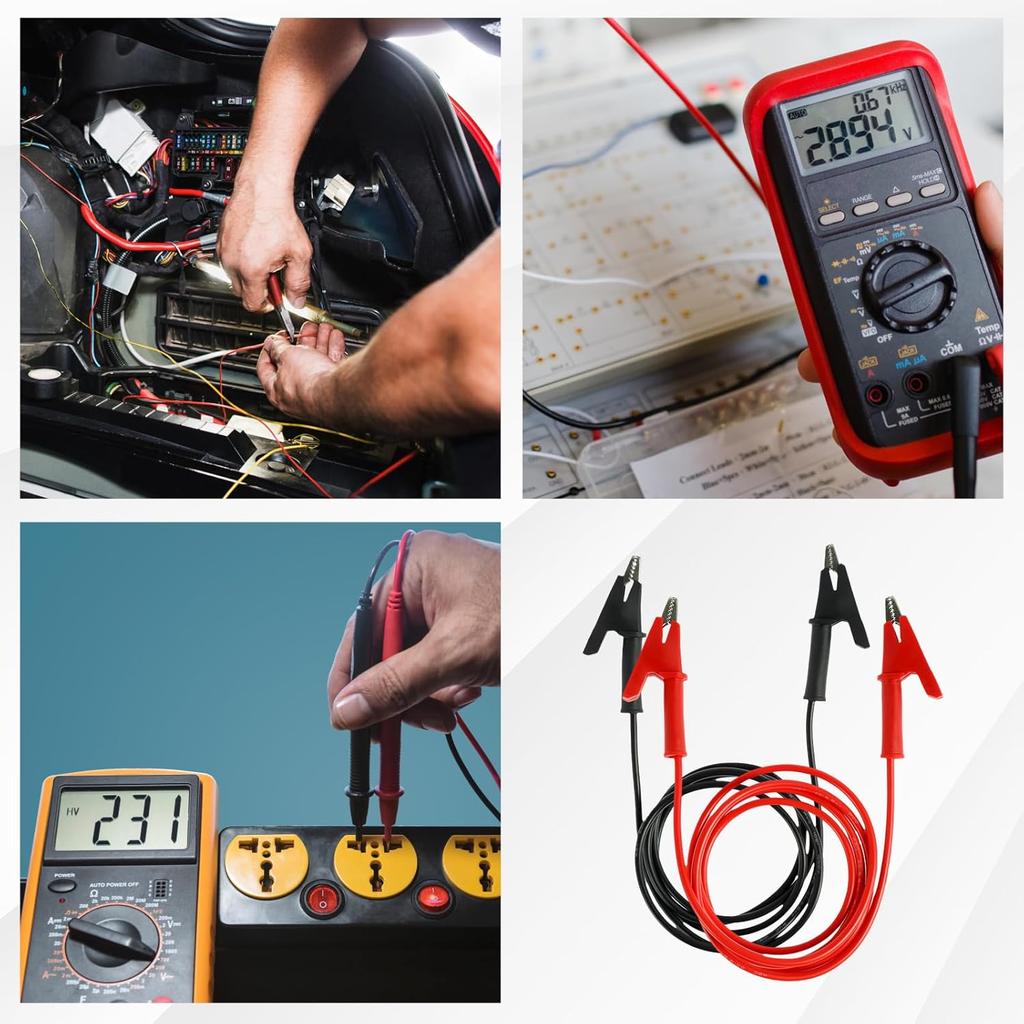 8Pcs 14 Gauge Jumper Wires Alligator Clips to Alligator Clip Alligator Clips Electrical Test Wires Set, Silicone 3.3 Ft/ 1m,Test Flexible Cable for