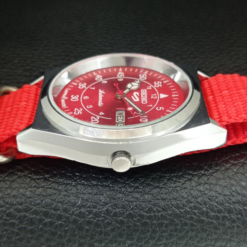 REFURBISHED SEIKO 5 AUTOMATIC 6309A VINTAGE JAPAN MENS RED DIAL WATCH a442242-1