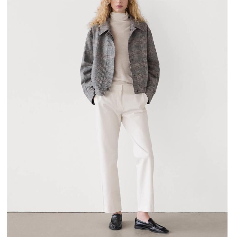 MD Fall and Winter New Women's Clothing Casual Intelligence Commute Style Minimalist White High-Waist Straight Pants 5001801