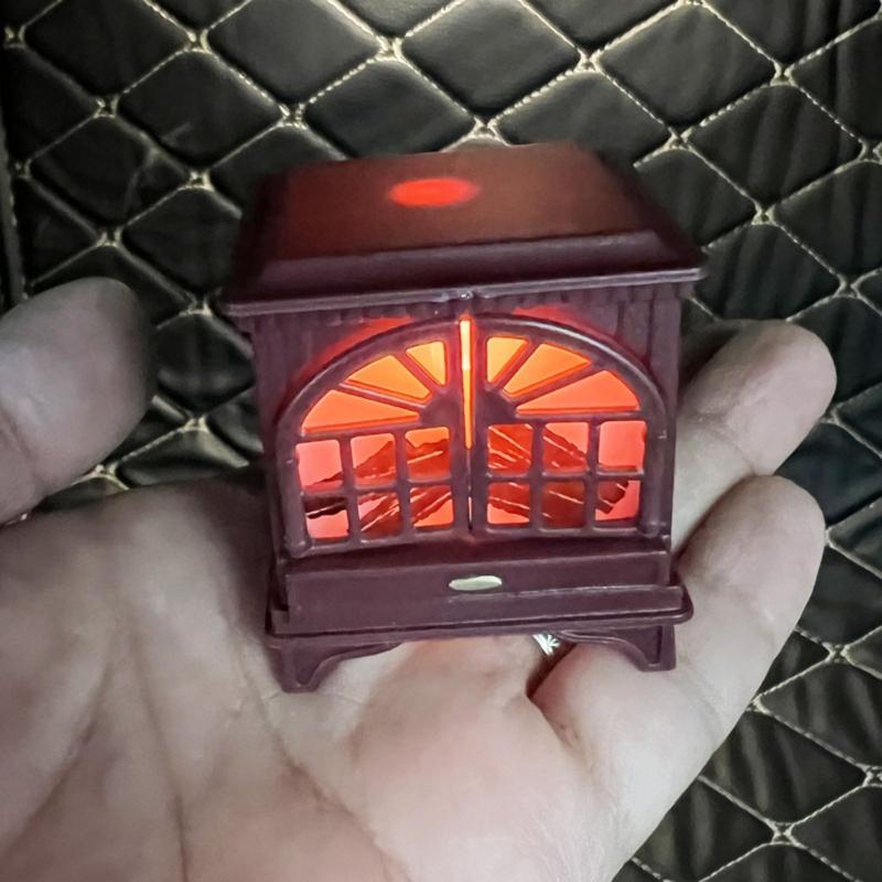 1:12 Scale Dollhouse Fireplace with LED DIY Miniature Dollhouse Decorations Furniture Handmade Crafts Accessories Toy