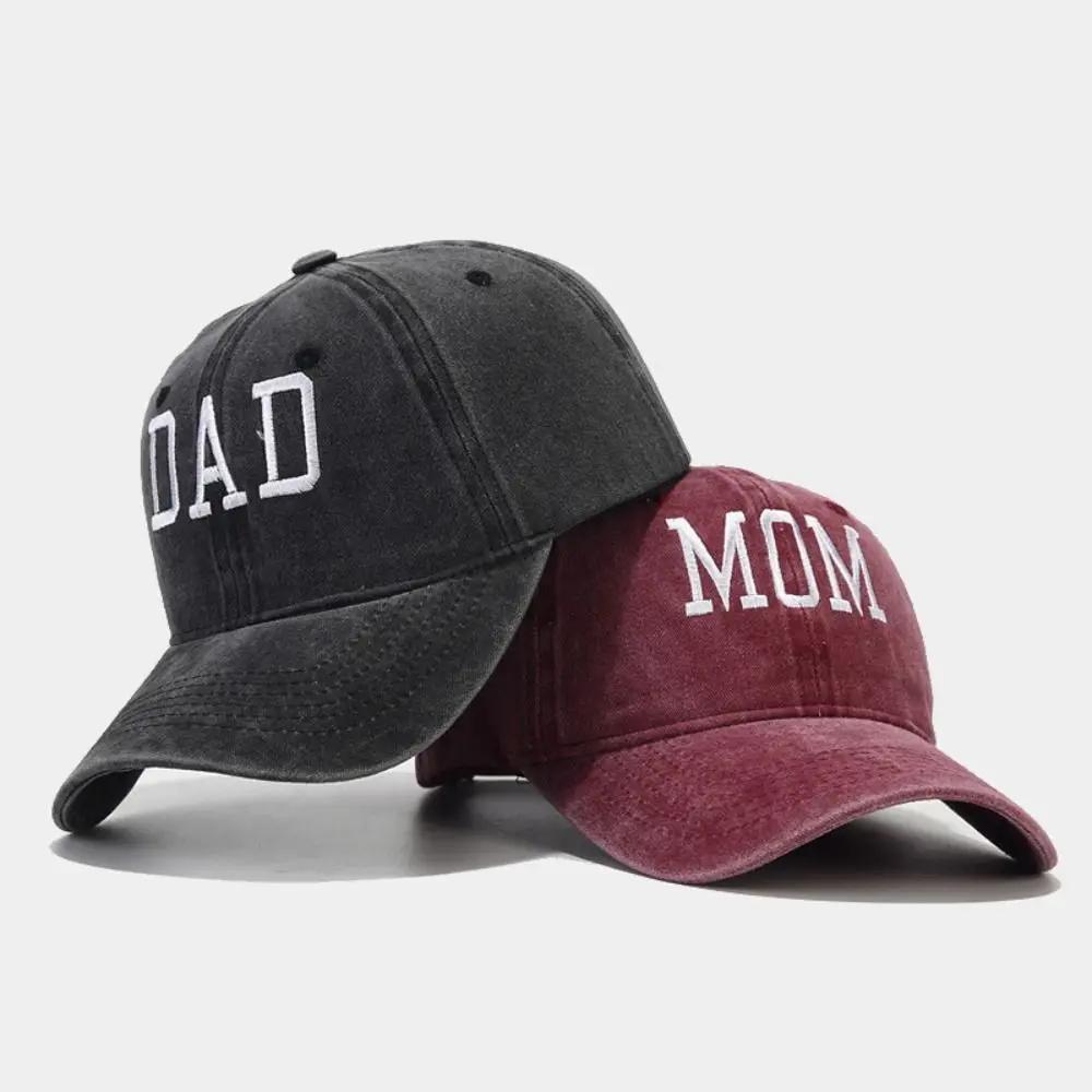 Mom and Dad Embroidered Baseball Hat Retro Sports Running Sunscreen Leisure Daily Versatile Travel Duck Tongue Hat