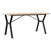 Dining Table with Y shaped Frame 140 x 80 x 75.5 cm Solid Pine Wood & Steel