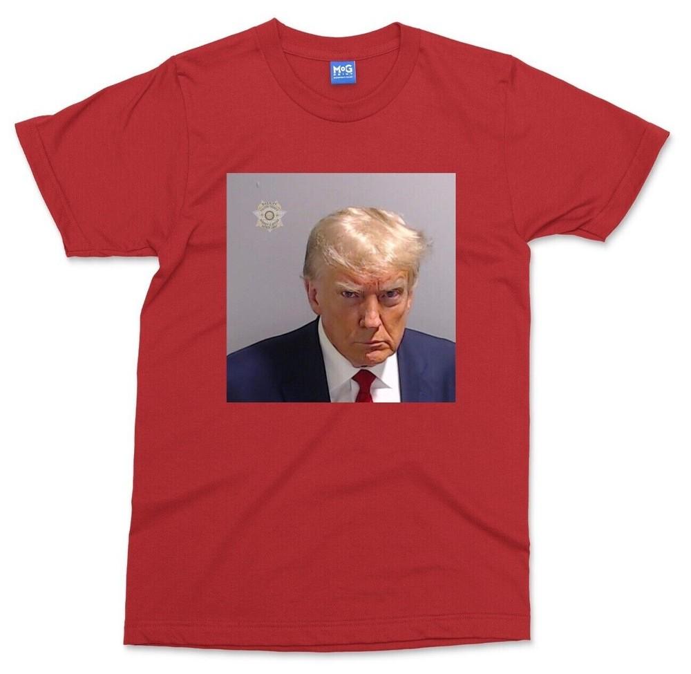 Donald Trump Mugshot Jail Headshot TShirt Funny Fake News President Trump 2026 S