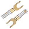 2pcs U Spade Speaker Plug Audio Screw Fork Connector Jack Adapter Gold Plated Pure Copper