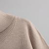 Suéter feminino outono inverno gola alta cor sólida manga comprida solta malha