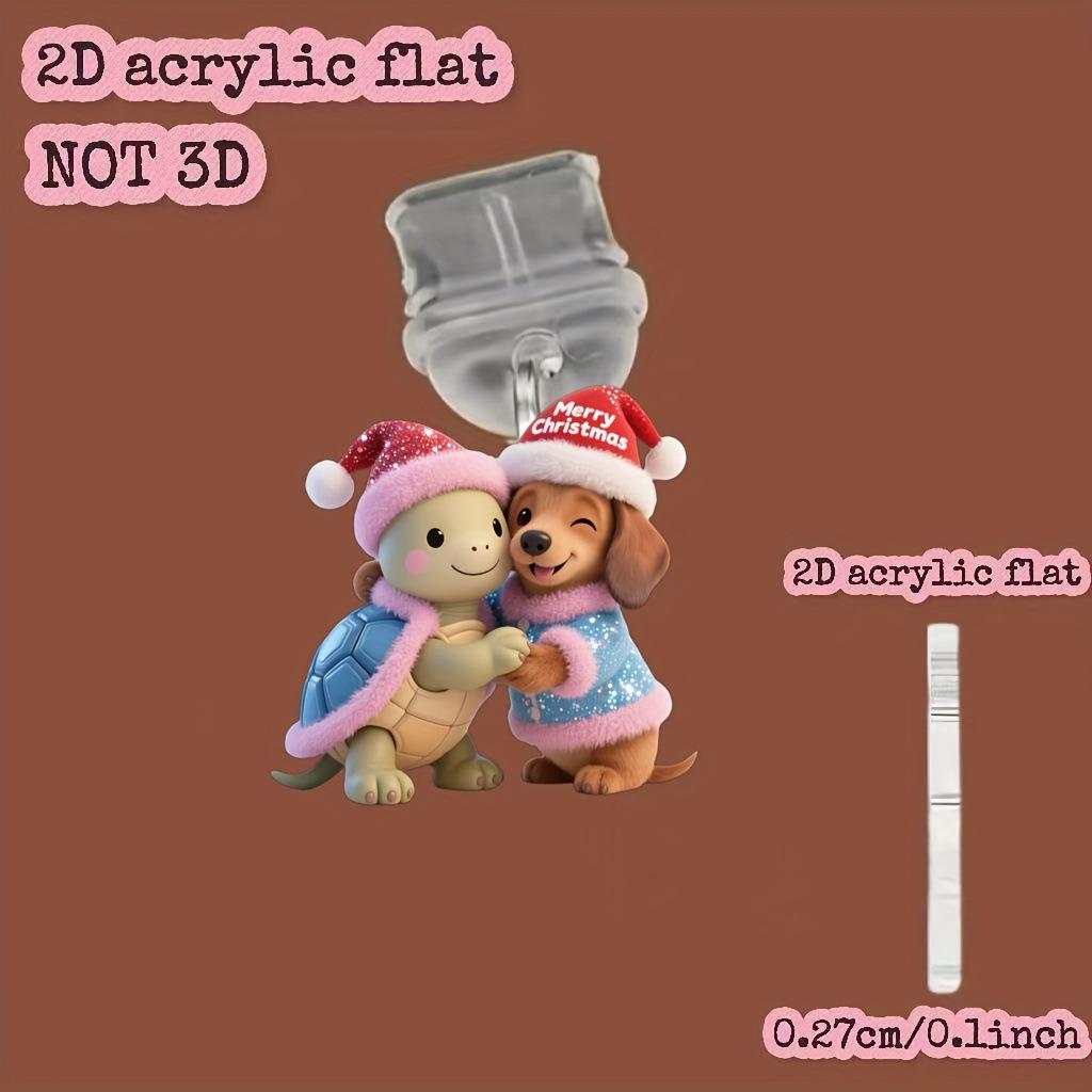 When Christmas Meets Cute Pets, the Acrylic Phone Dust Plug In the Shape of a Puppy and Turtle Becomes a Playful Christmas Gift for Your Phone