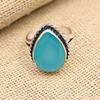 Blue Chalcedony Gemstone Handmade 925 Sterling Silver Ring Jewelry For Love