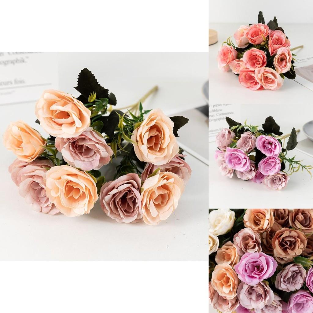 Elegant Rose Artificial Flower Arrangement Wedding Handheld Decor For Events