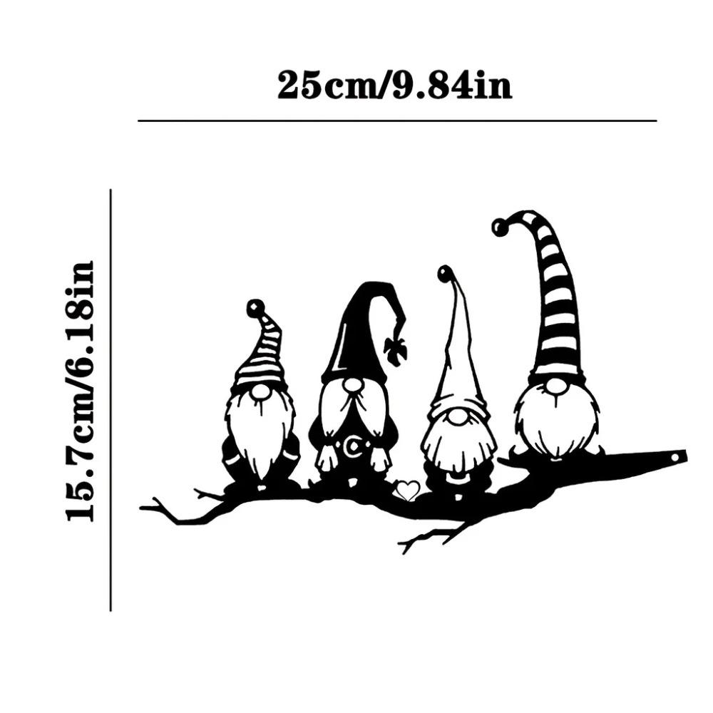 Weihnachtsmann auf Zweig, Stahl-Silhouette, Metall-Wandkunst, für Zuhause, Garten, Hof, Terrasse, Outdoor-Statue, Pfahldekoration, perfekt