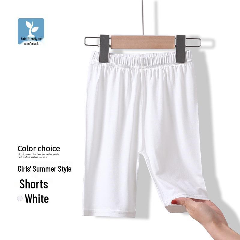 Girls' Modal Leggings for Spring/Summer - Black or White Dance Pants, Medium/Large Sizes