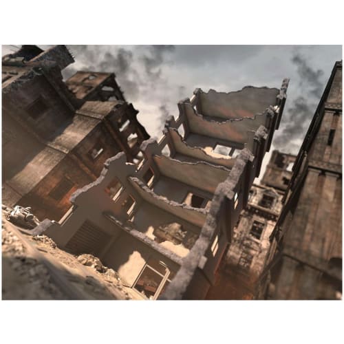 TOMYTEC 1/144 DioColle Combat Series DCM02 Destroyed Building A Pre-painted Plastic Model 311850