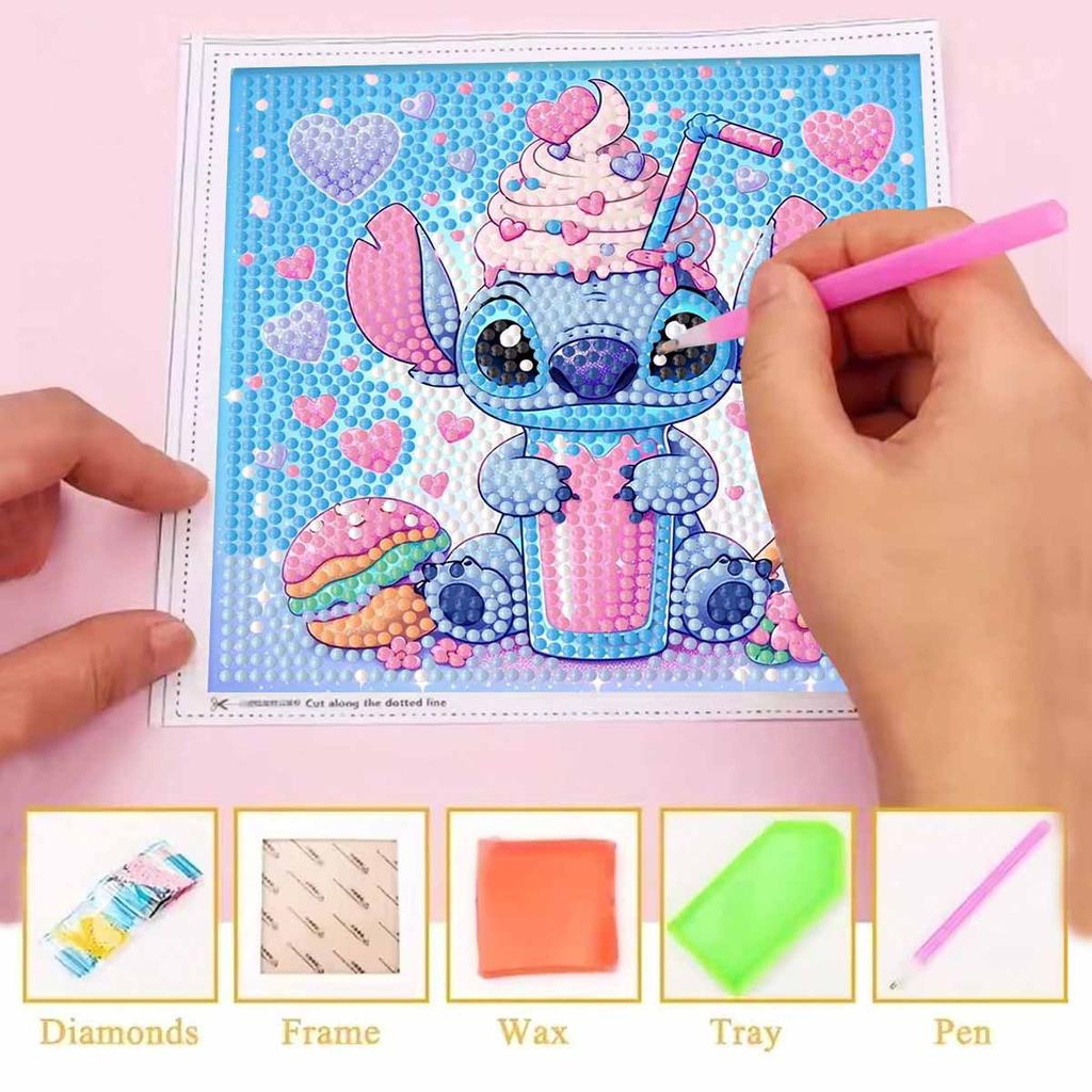 DIY Diamond Painting Kit with Frame,Stitch Full Circle Mosaic 5D DIY Cross Stitch Kit Home Decoration with Frame, Handicraft Hobby Collection