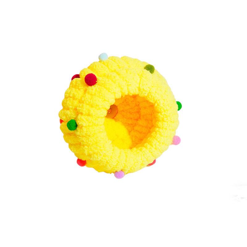 Plush Parrot Winter Nest - Warm, Thickened Sleeping Nest for Small Birds Christmas Woven Bird Nest with Colorful Balls